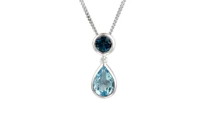 Blue topaz teardrop pendant
