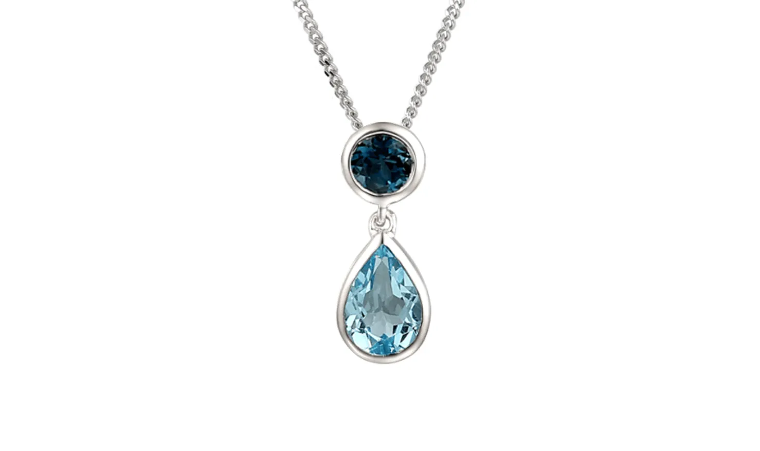 Blue topaz teardrop pendant