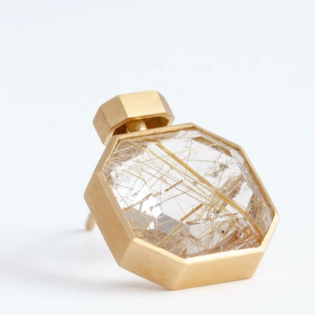Bottle rutilated quartz earrings