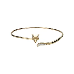 Bracelet Jonc Gardenia Renard avec Tsavorite et Saphir Blanc