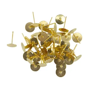 Brass Earring Stud Finding- Pkg/50