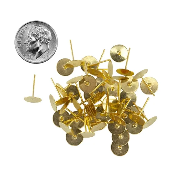 Brass Earring Stud Finding- Pkg/50