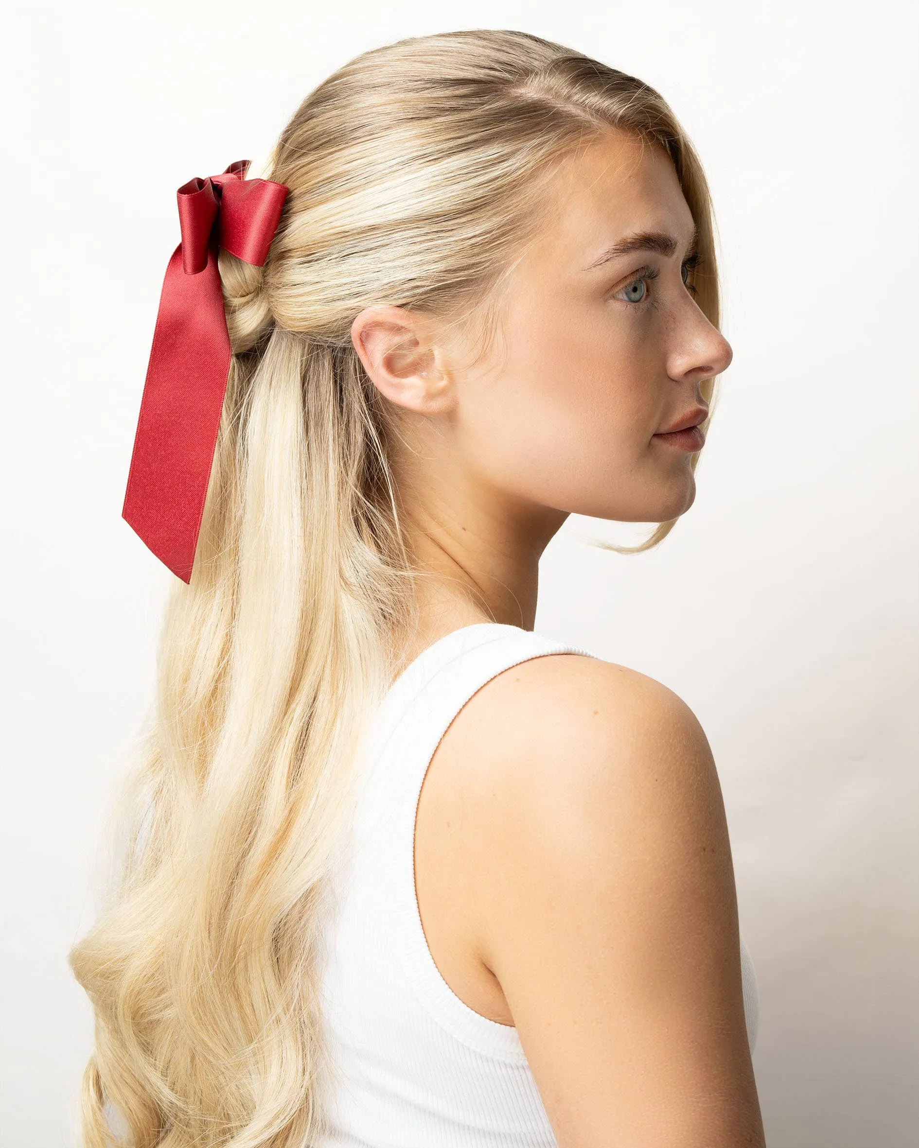 Brushworks Satin Hair Bow Duo – Red & Black