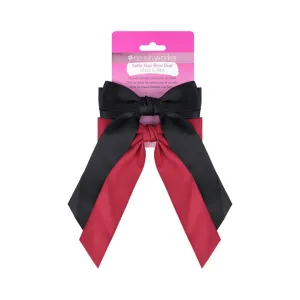 Brushworks Satin Hair Bow Duo – Red & Black
