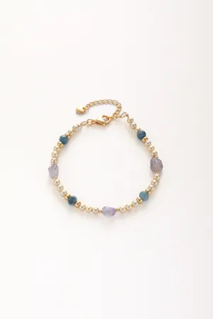 Buttercream Pearl with Lavender Mica Bracelet