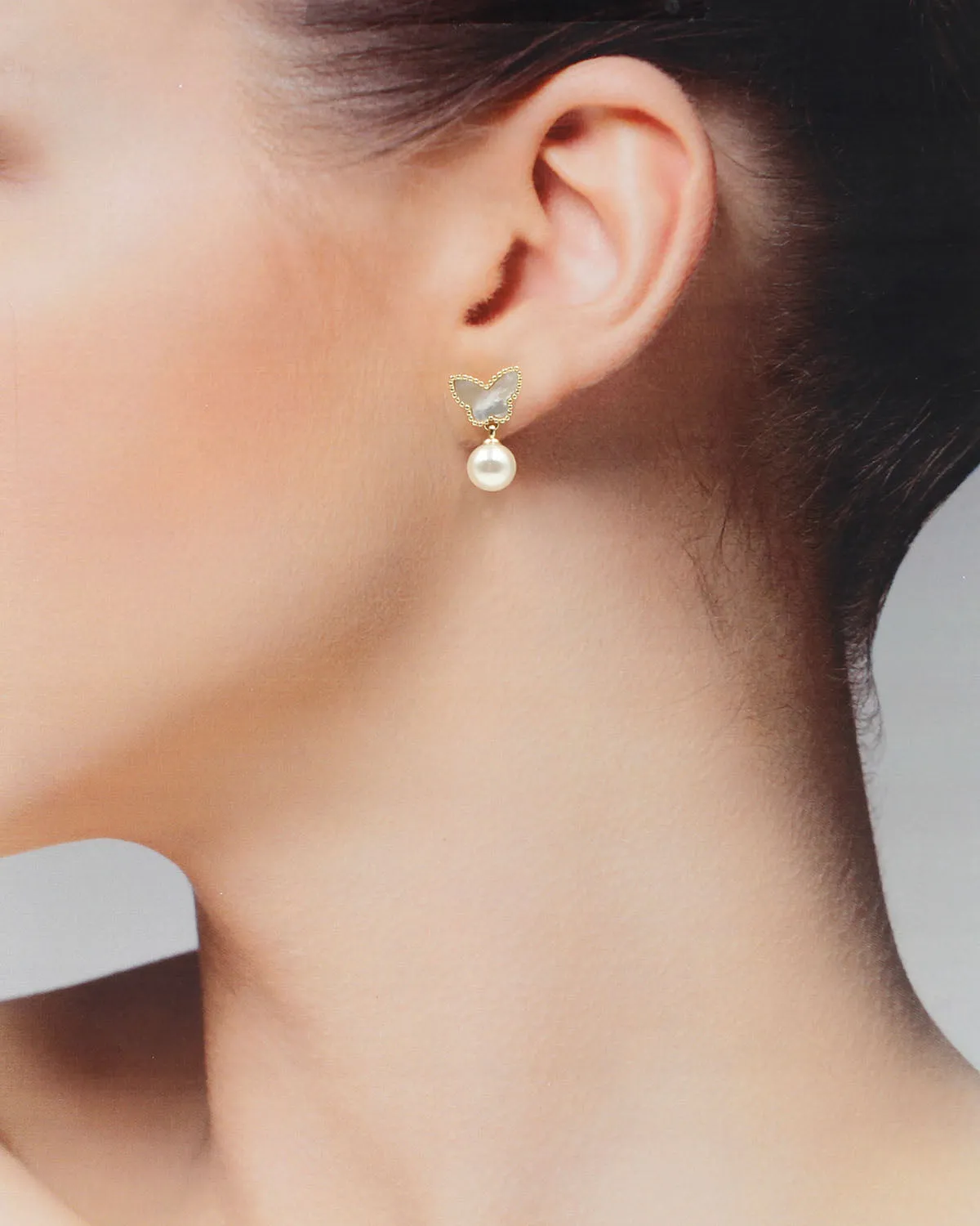 Butterfly Pearl Earrings