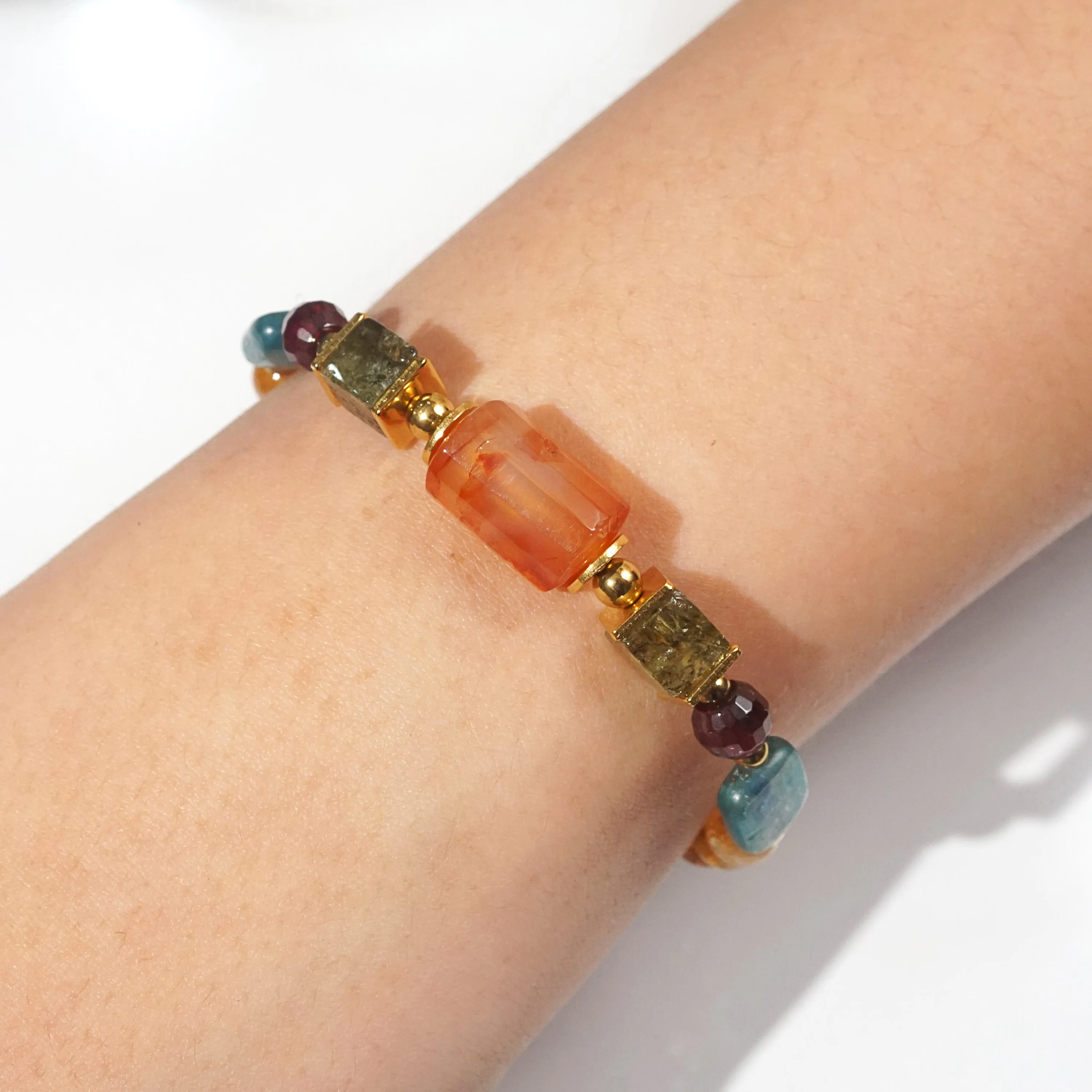 Carnelian, Garnet, Kyanite, and Citrine