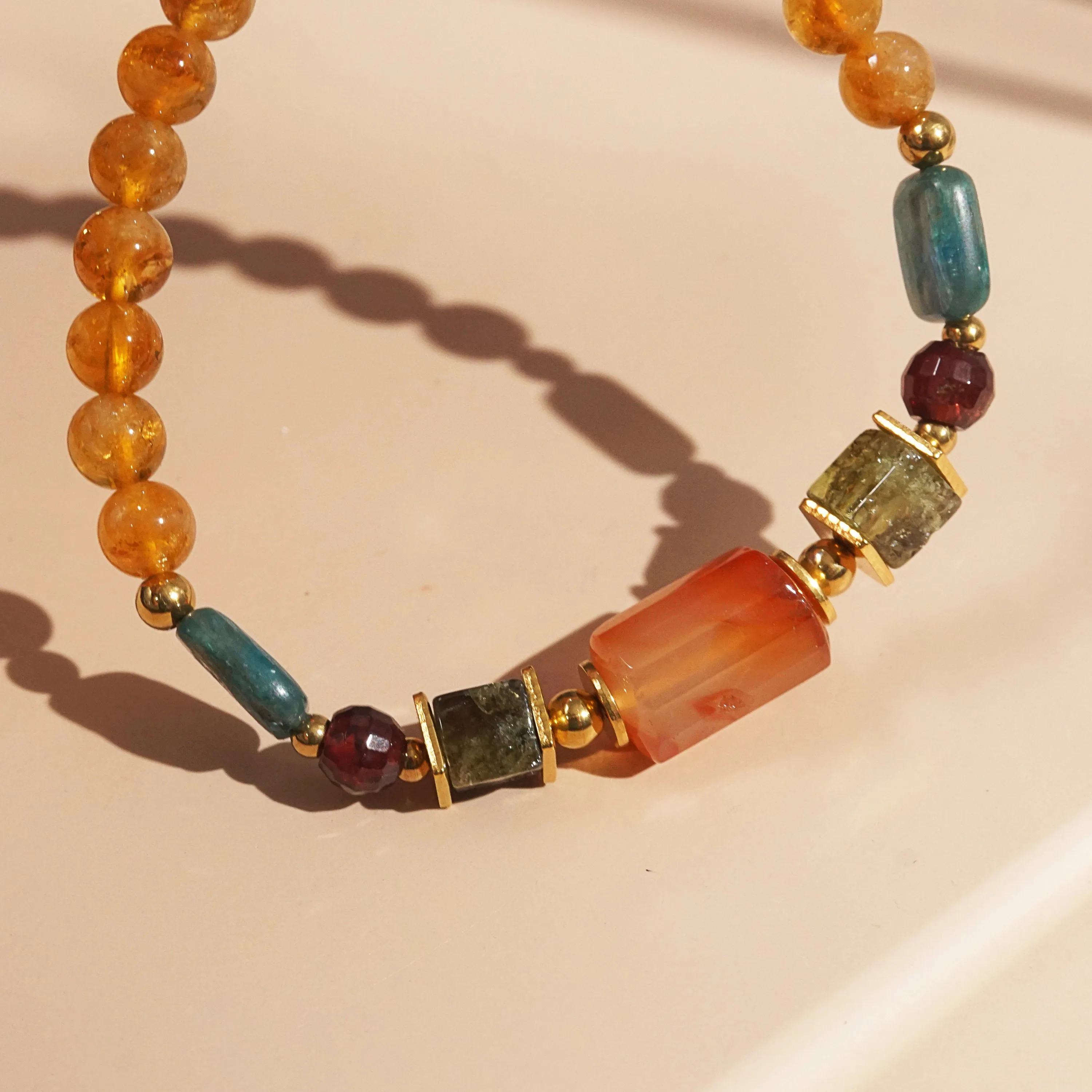 Carnelian, Garnet, Kyanite, and Citrine