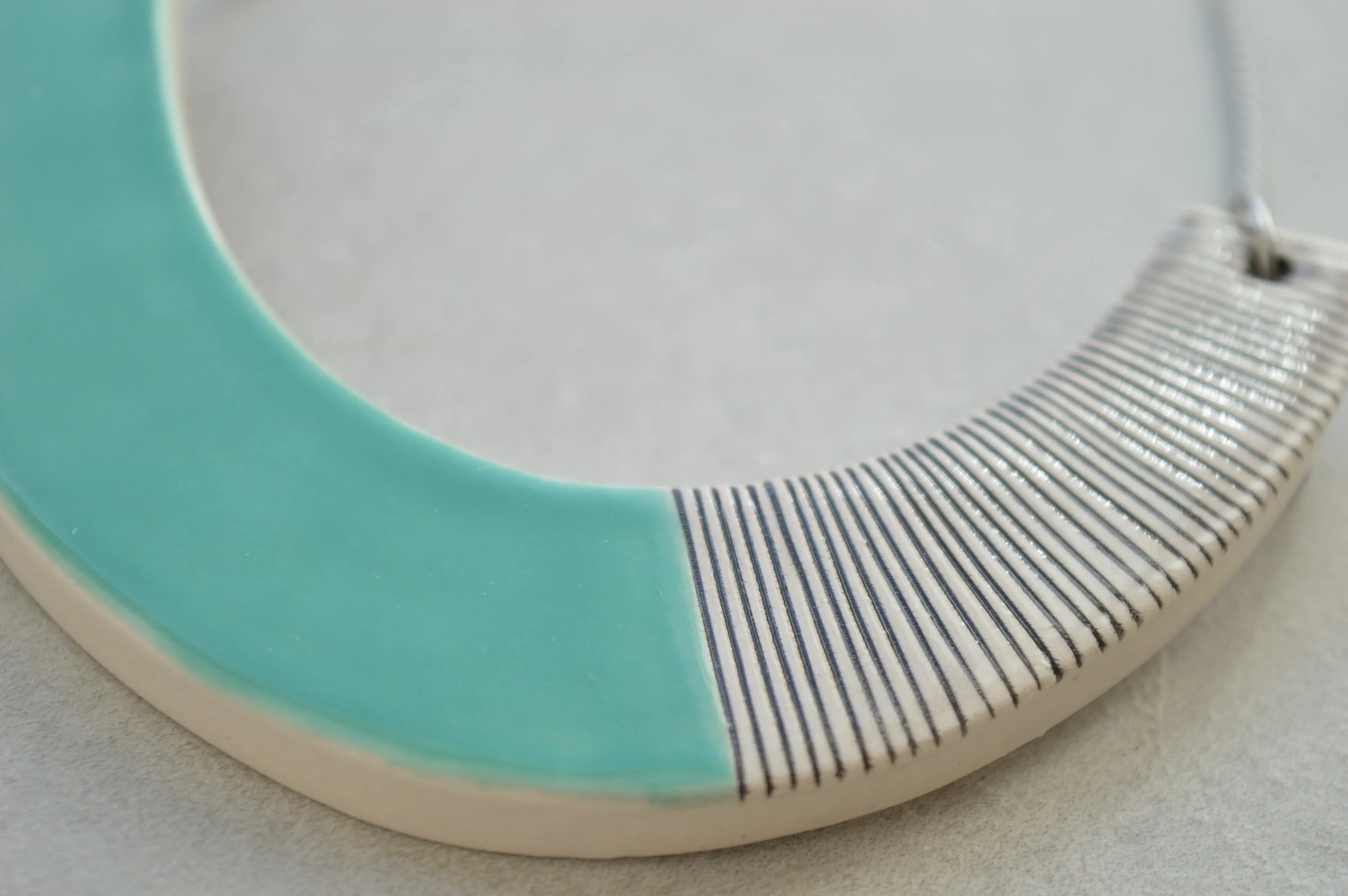 Ceramic statement necklace - Turquoise