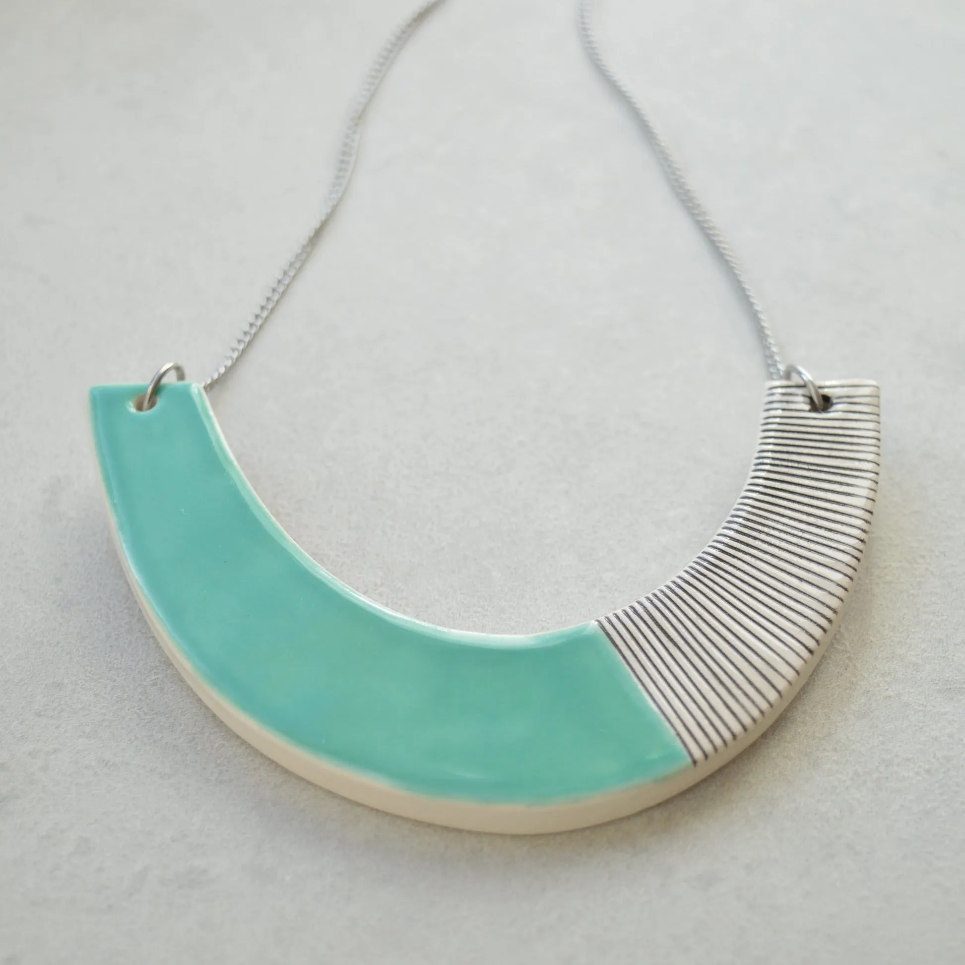 Ceramic statement necklace - Turquoise