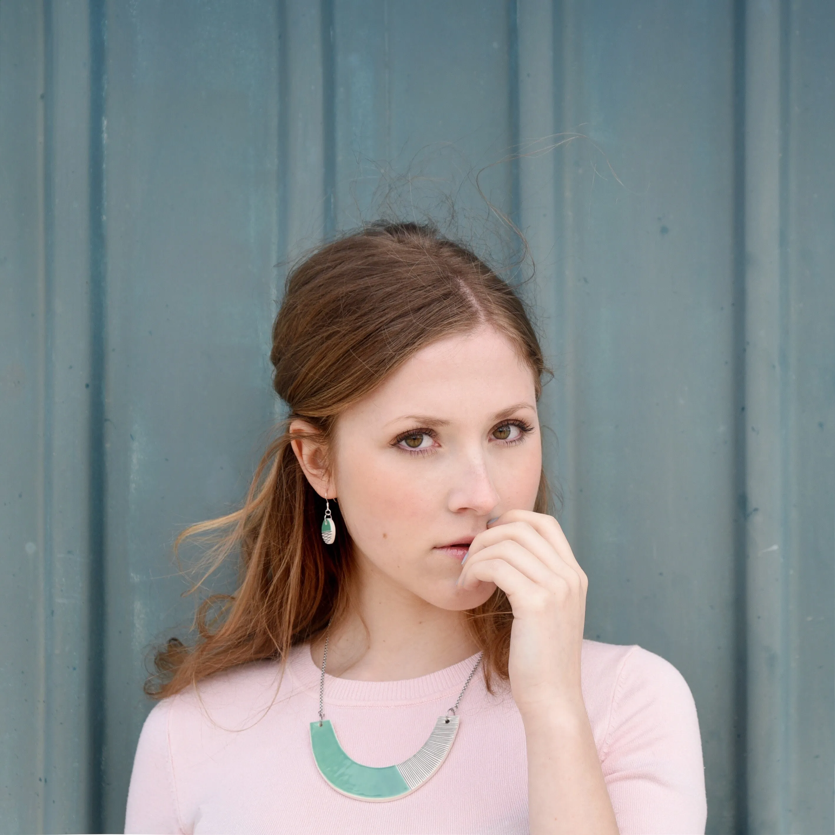 Ceramic statement necklace - Turquoise