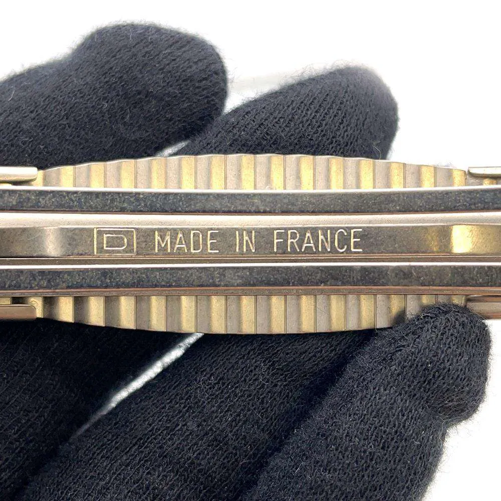 CHANEL CC Logo plate barrette Silver Metal