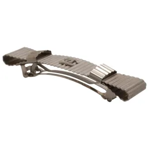 CHANEL CC Logo plate barrette Silver Metal