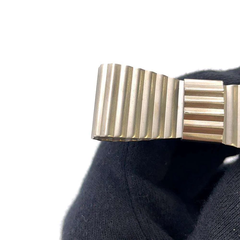CHANEL CC Logo plate barrette Silver Metal