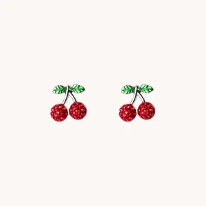 Cherry Gold Stud Earrings