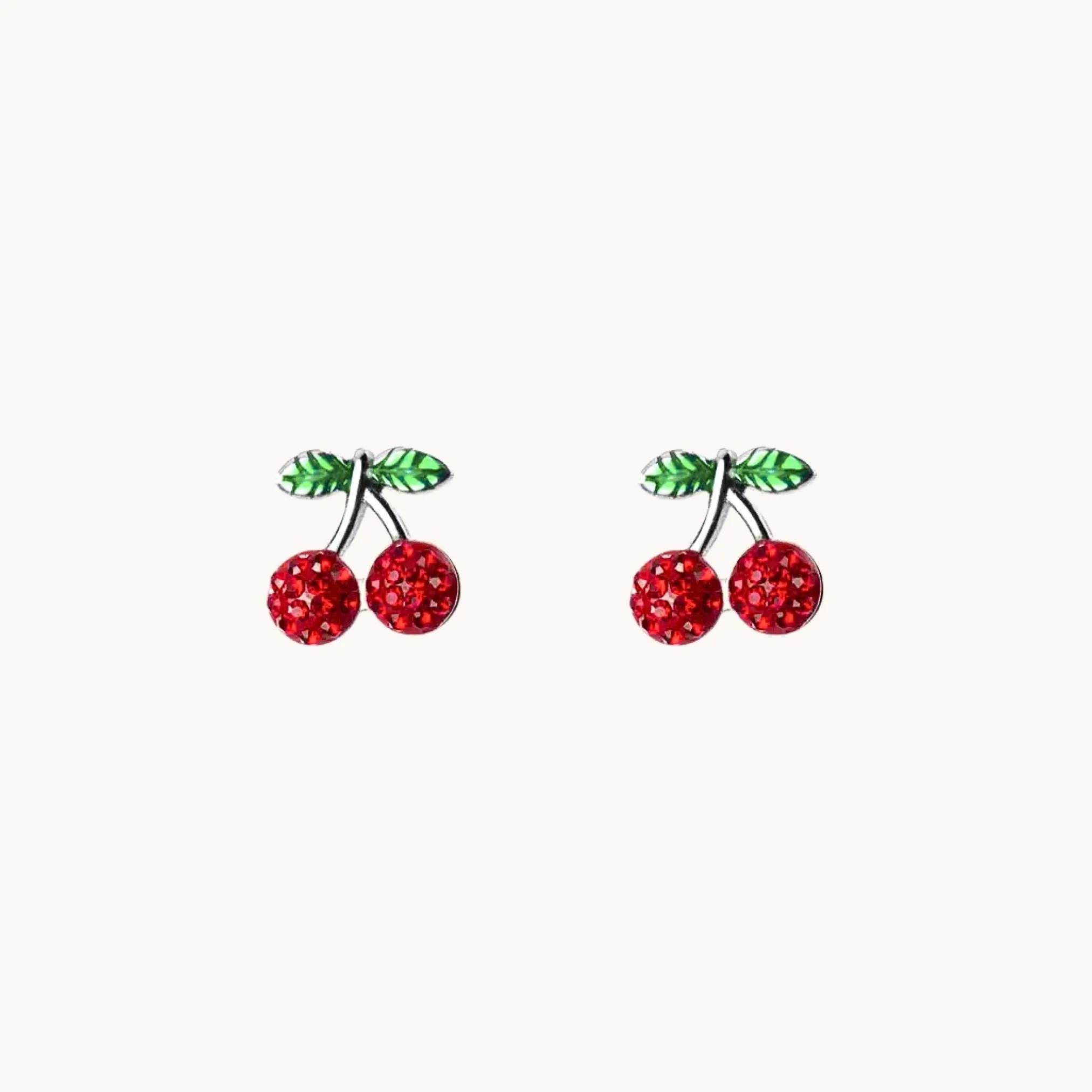 Cherry Gold Stud Earrings