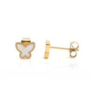 Children's Butterfly Earrings - White