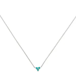 Cluster Necklace, Turquoise, Silver