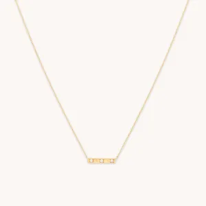Cosmic Star Topaz Bar Necklace in Solid Gold