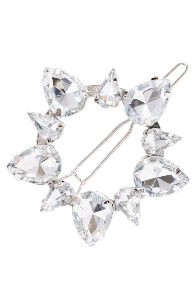 Crystal Dahlia Tige Boule Barrette