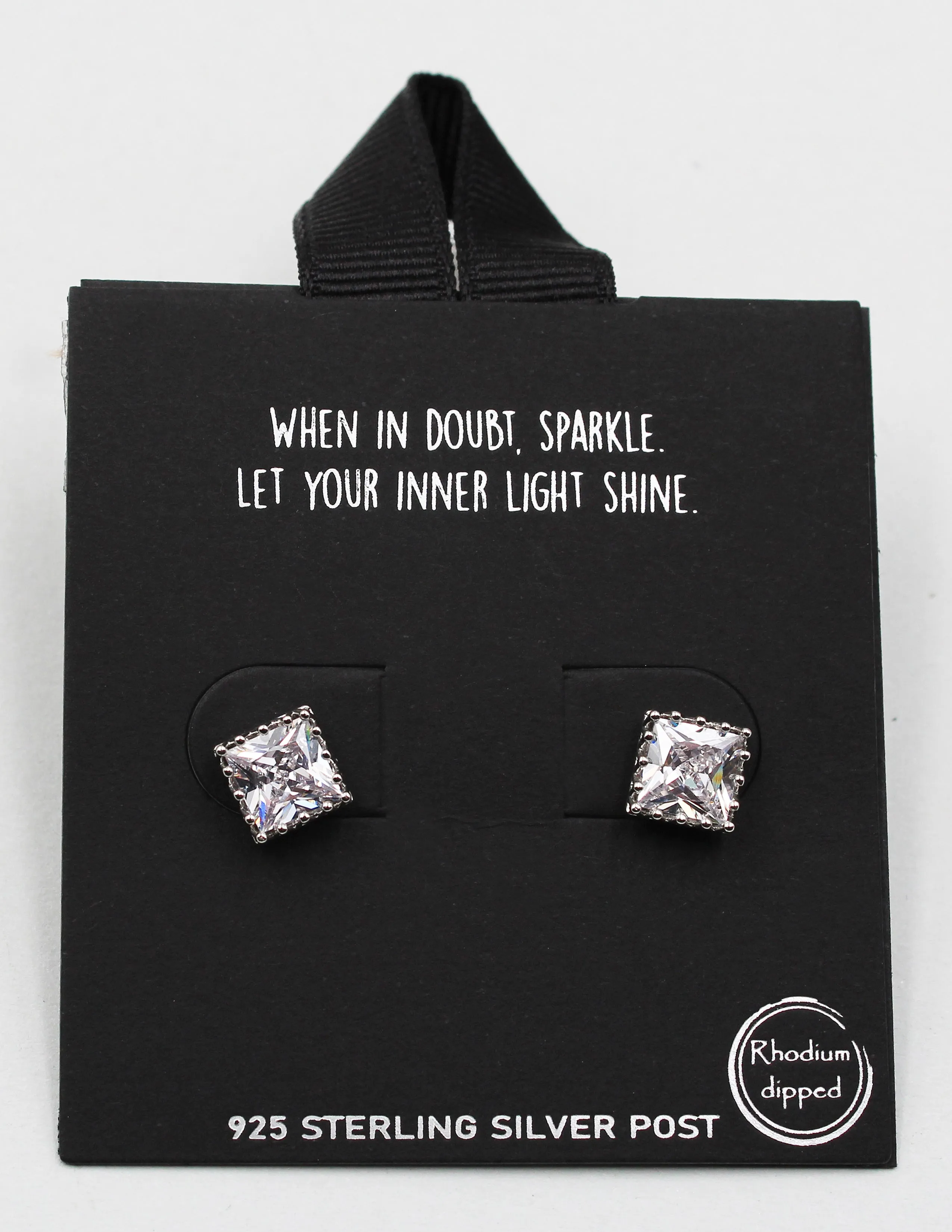 CZ Stone Gold/Rhodium Dipped Classic Stud Earrings
