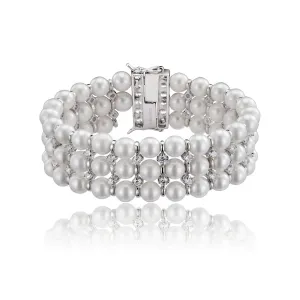 Delphine Monfort Three Row Pearl Bracelet