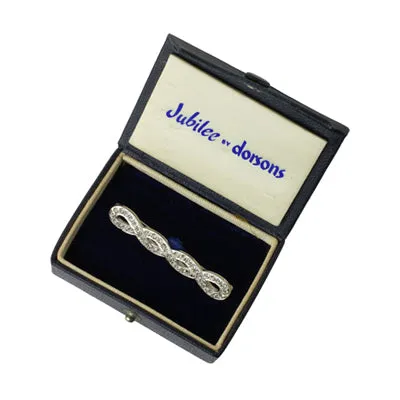 Diamanté & Sterling Twisted Bar Brooch by Dorsons