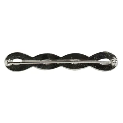 Diamanté & Sterling Twisted Bar Brooch by Dorsons