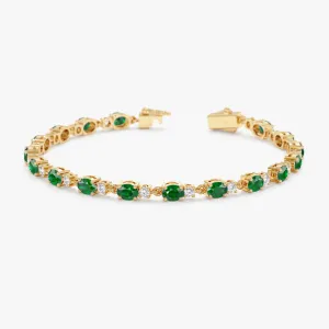Diamond Emerald Garland Eternity Bracelet, Ivy