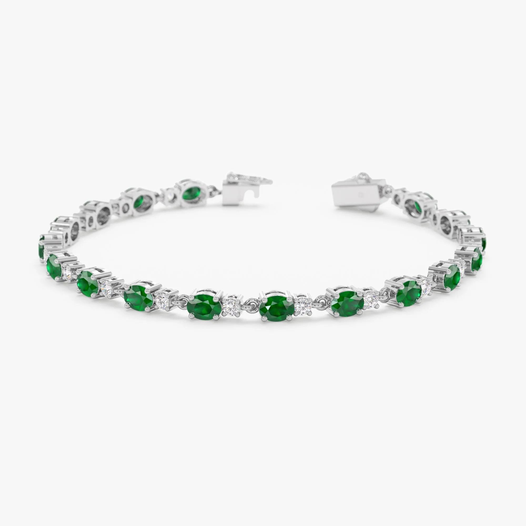 Diamond Emerald Garland Eternity Bracelet, Ivy