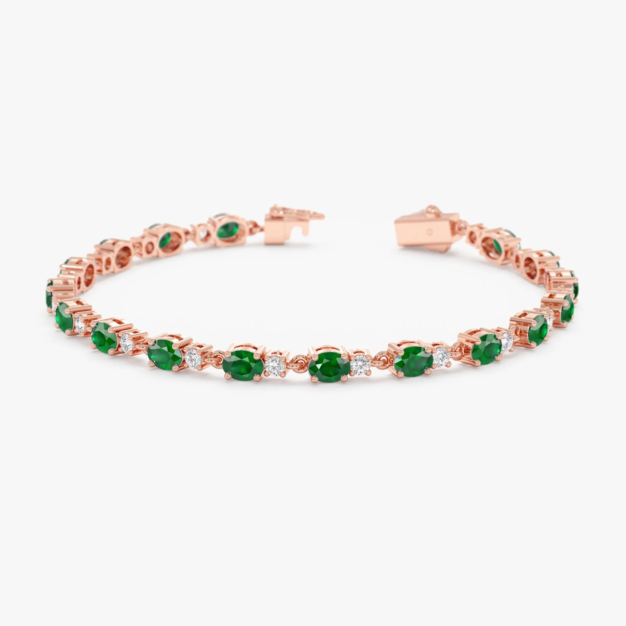 Diamond Emerald Garland Eternity Bracelet, Ivy