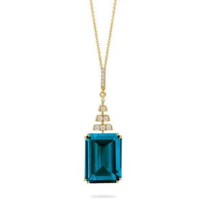 Doves London Blue Topaz and Diamond Pendant P9354LBT-Y