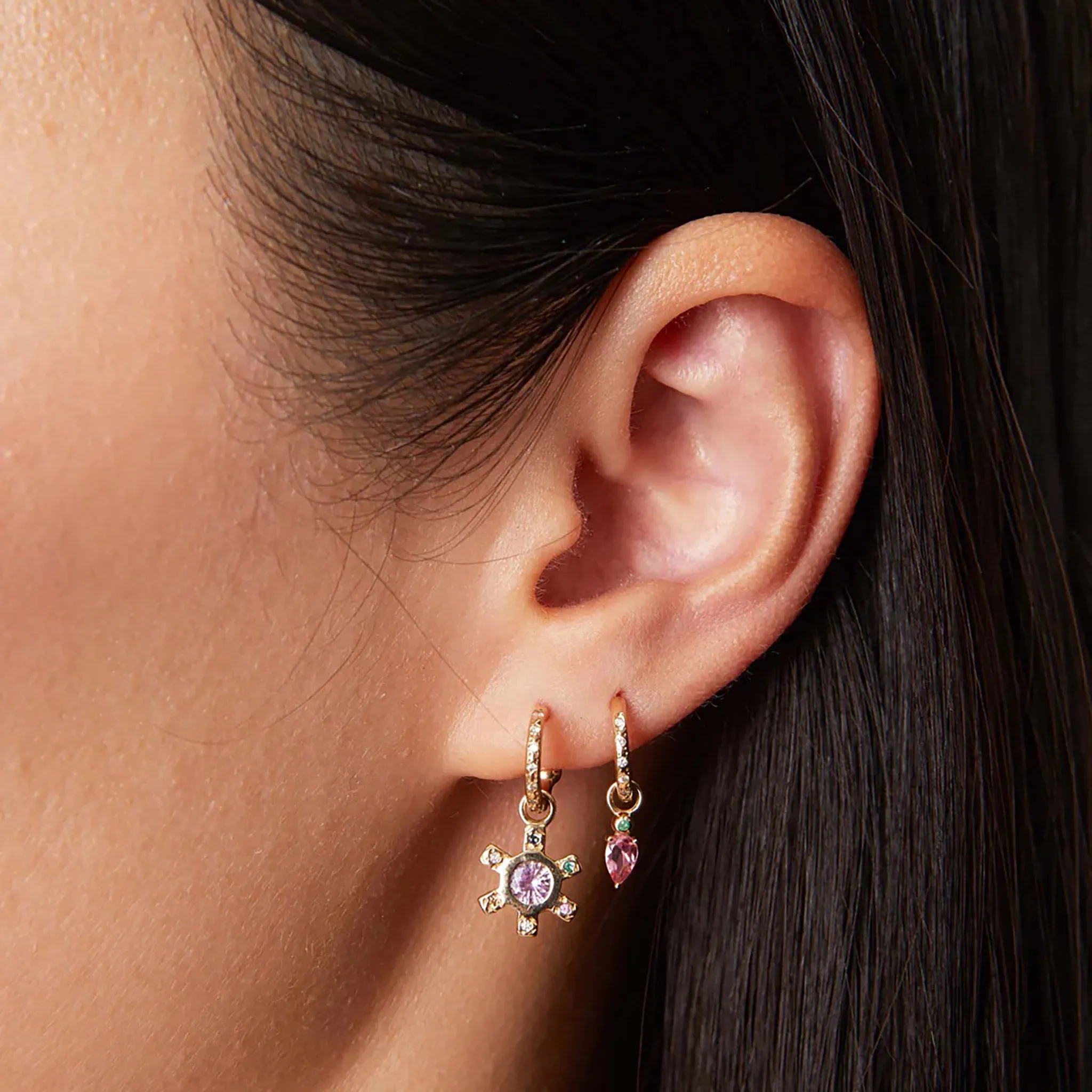 Droplet Charm with Pink Tourmaline
