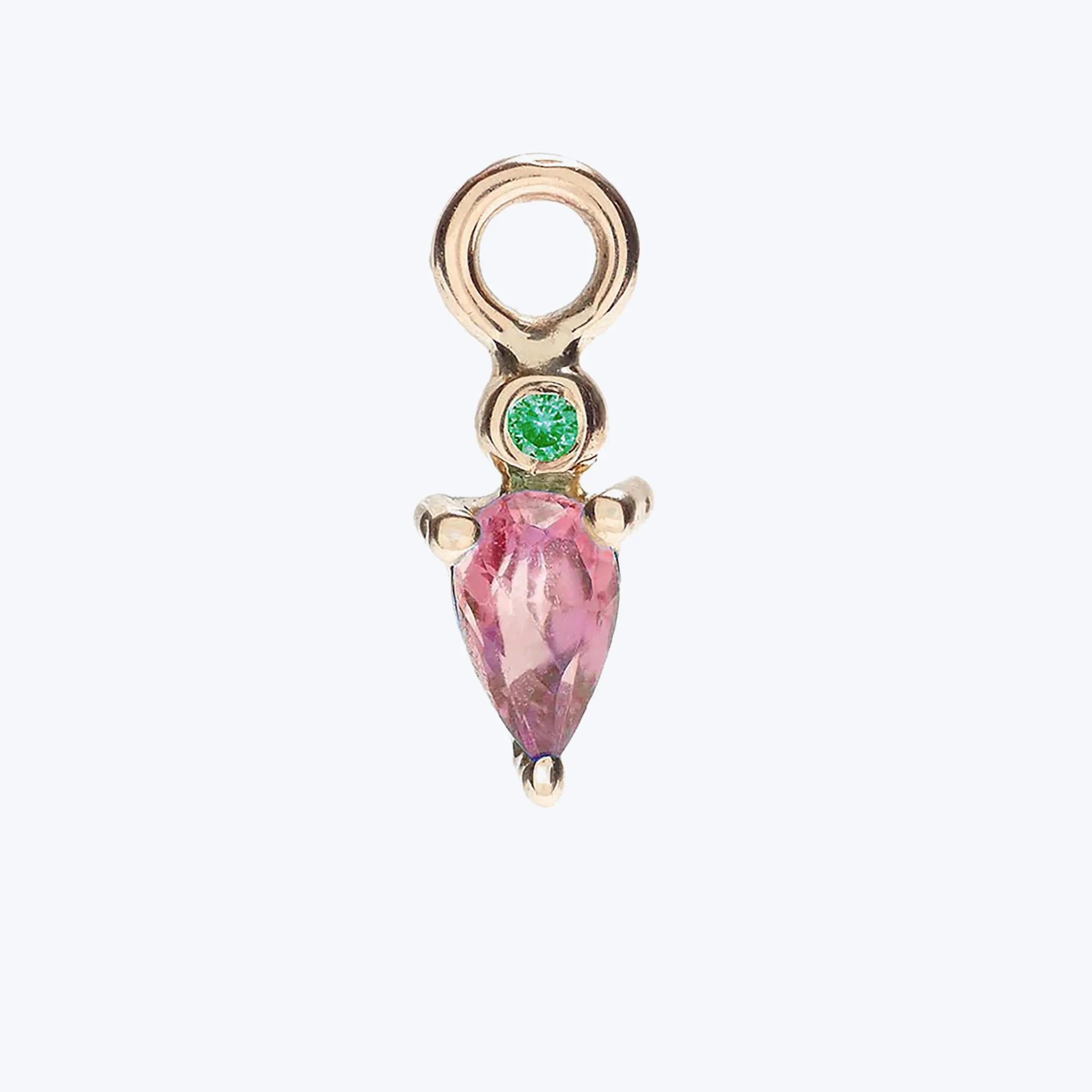 Droplet Charm with Pink Tourmaline