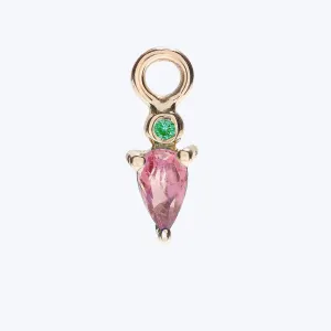 Droplet Charm with Pink Tourmaline