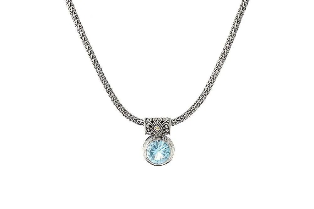 Droplet Necklace- Blue Topaz