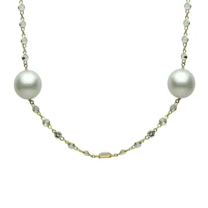 DSL White South Sea Pearl & White Topaz Necklace