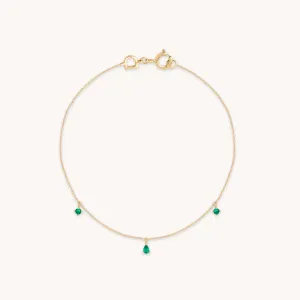 Emerald Charm Bracelet in Solid Gold