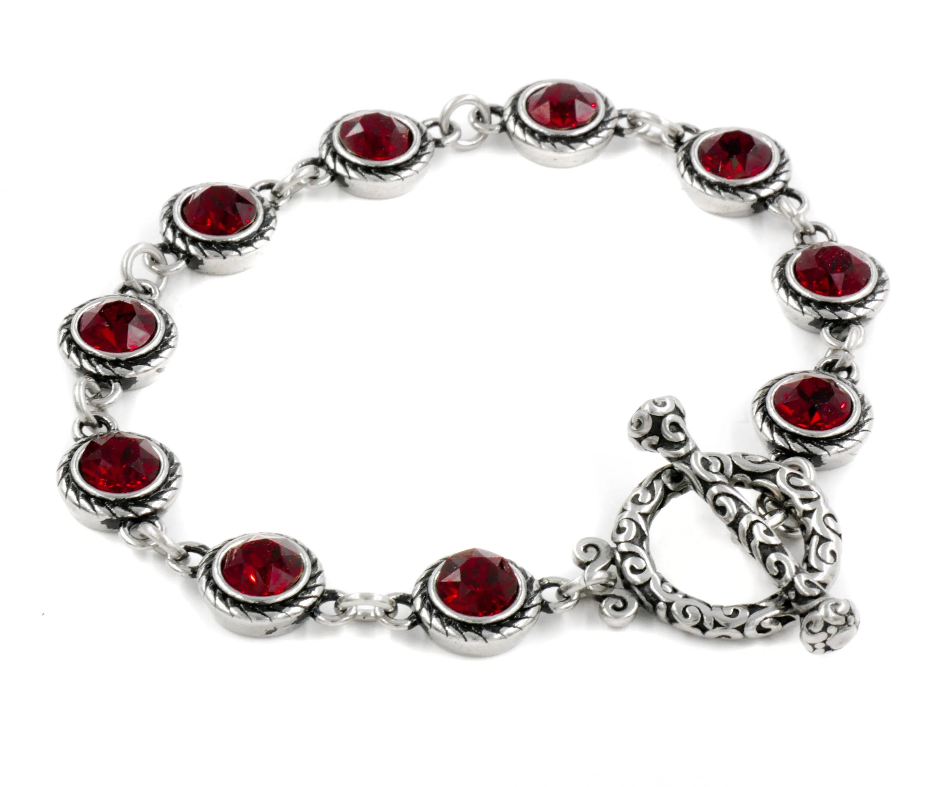 Engraved January Birthstone Crystal Bracelet