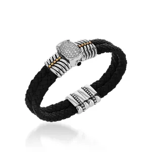 Entwine Pave Leather Bracelet