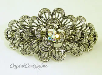 Flower Burst Rhinestone Barrette