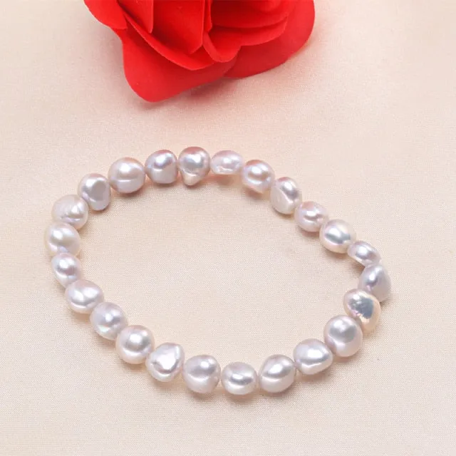 Freshwater Cultured Baroque Pearl Stretch Bracelet