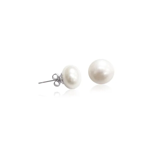 Freshwater Pearl Button Earrings