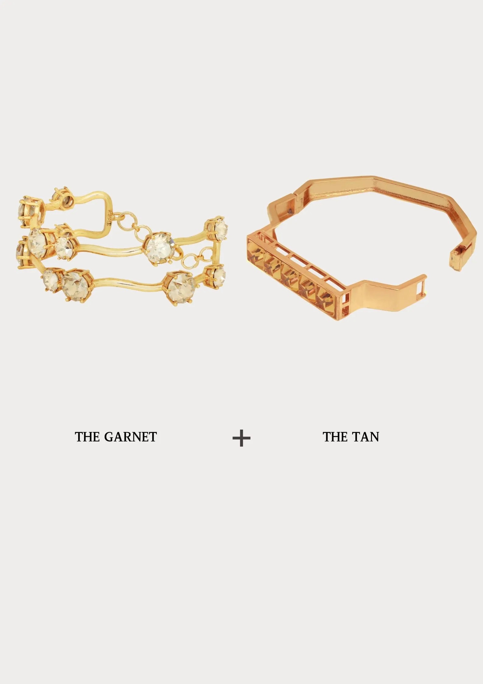 Garnet bracelet  & Tan bracelet set