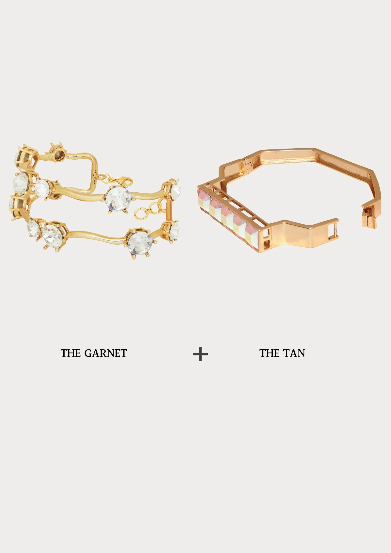 Garnet bracelet  & Tan bracelet set