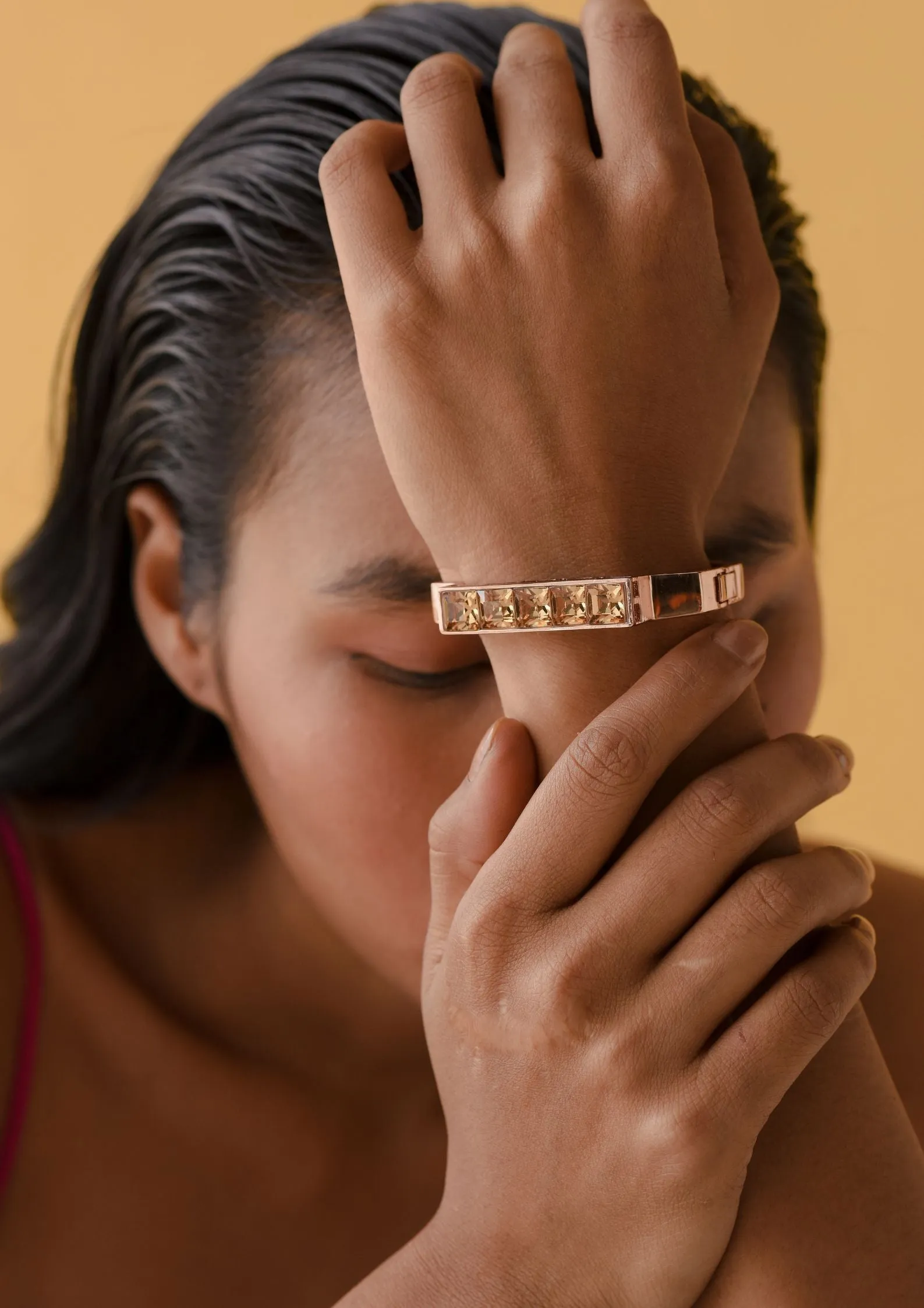 Garnet bracelet  & Tan bracelet set