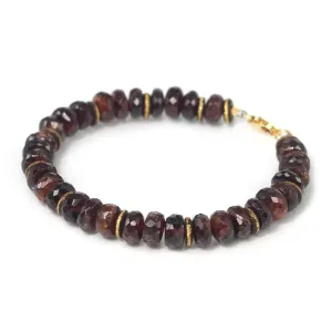 Garnet Bracelet with Gold Filled Trigger Clasp