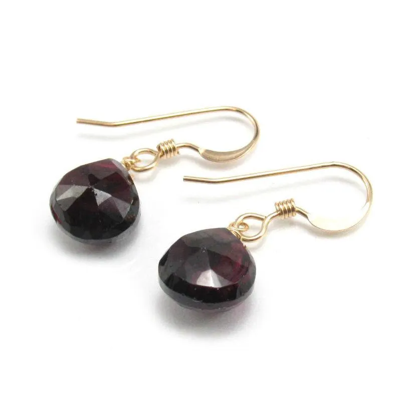 Garnet Earrings with Gold Filled French Ear Wires