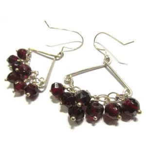 Garnet Earrings with Sterling Silver Earwires