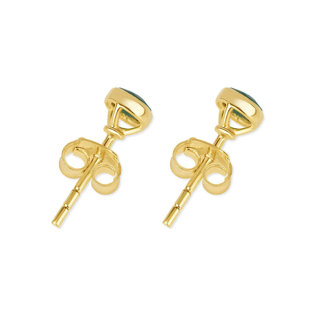 Garnet Mini Stud Earrings | Gold - January